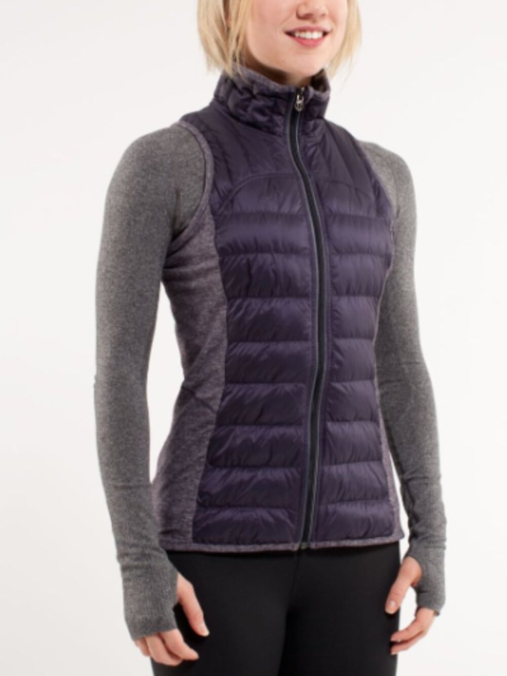 Lululemon Run: Turn Around Vest Black Swan Heathered Black Swan Grey Houndstooth